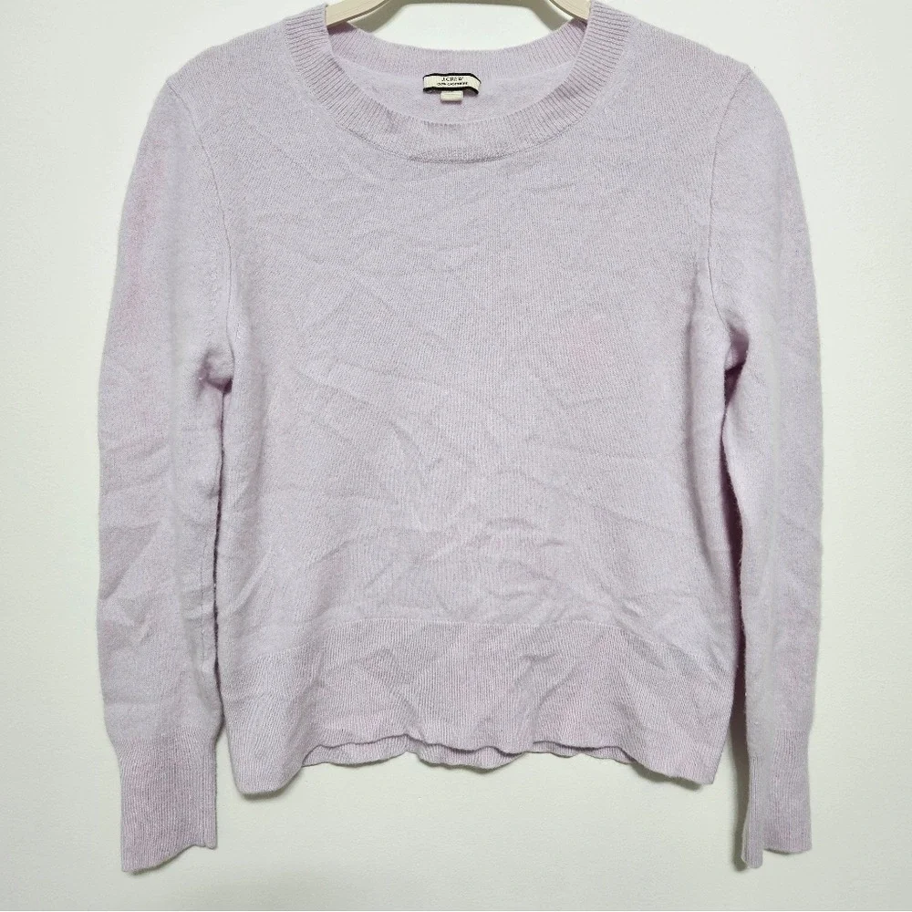 J.CREW 100% Cashmere Sweater Long Sleeve Coquette Cottage Cozy Womens Purple M